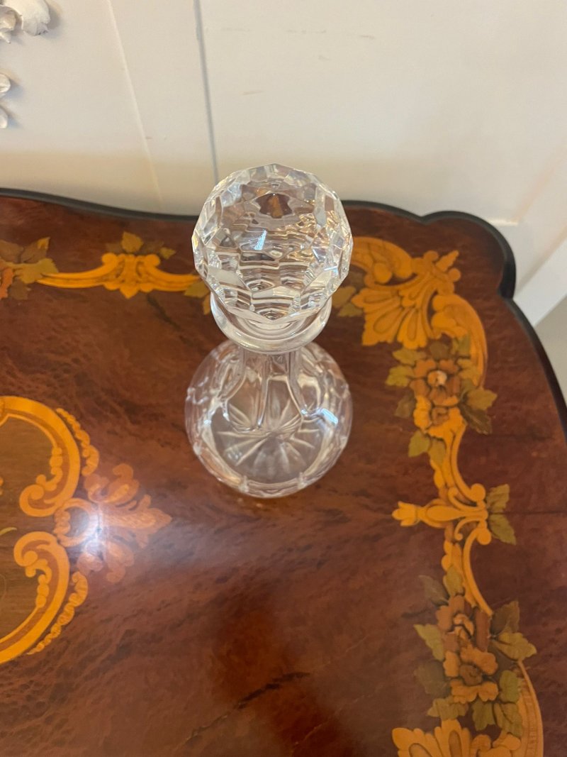Antique Victorian Quality Cut Glass Decanter - Image 3